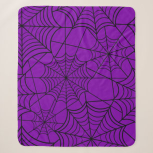 halloween purple spider web sherpa blanket