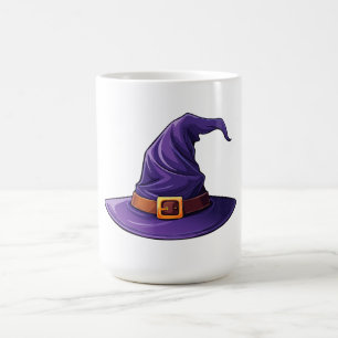 Halloween purple witch hat coffee mug