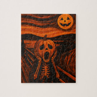Halloween Puzzle - Citrouille Skeleton "The Scream