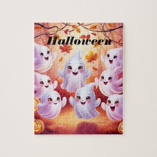 Halloween Puzzle Party: Spooky Fun for Everyone! (Vertical)
