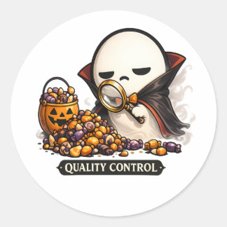 Halloween Quality Control Cute Vampire Classic Round Sticker