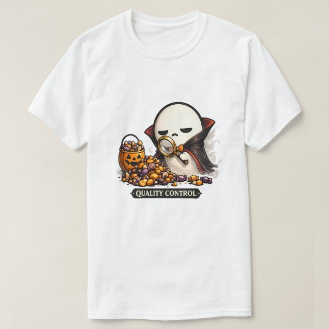 Halloween Quality Control Cute Vampire  T-Shirt (Design Front)