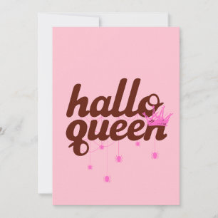Halloween Queen, Halloqueen, Retro Halloween Art Holiday Card