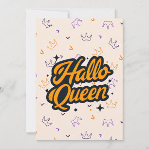 Halloween Queen, Halloqueen, Retro Halloween Art Holiday Card