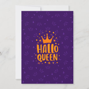 Halloween Queen, Halloqueen, Retro Halloween Art Holiday Card