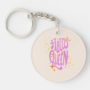 Halloween Queen, Halloqueen, Retro Halloween Art Keychain