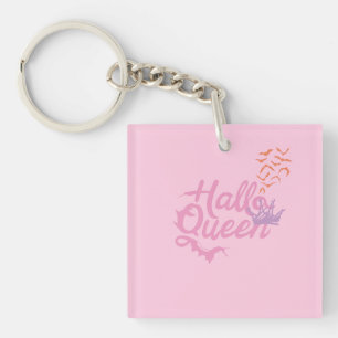 Halloween Queen, Halloqueen, Retro Halloween Art Keychain
