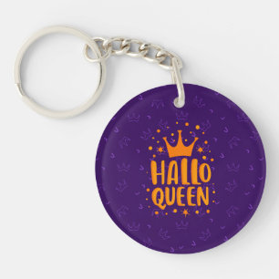 Halloween Queen, Halloqueen, Retro Halloween Art Keychain
