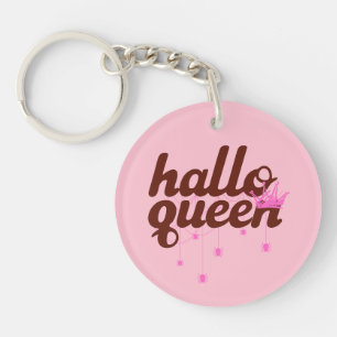 Halloween Queen, Halloqueen, Retro Halloween Art Keychain