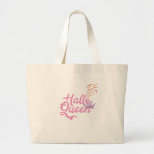 Halloween Queen, Halloqueen, Retro Halloween Art Large Tote Bag