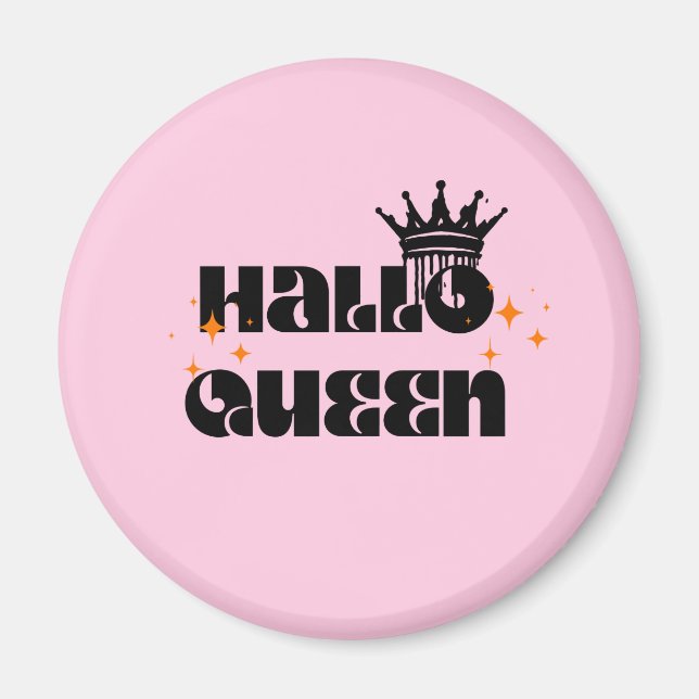 Halloween Queen, Halloqueen, Retro Halloween Art Magnet (Front)