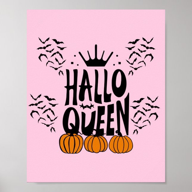 Halloween Queen, Halloqueen, Retro Halloween Art Poster (Front)