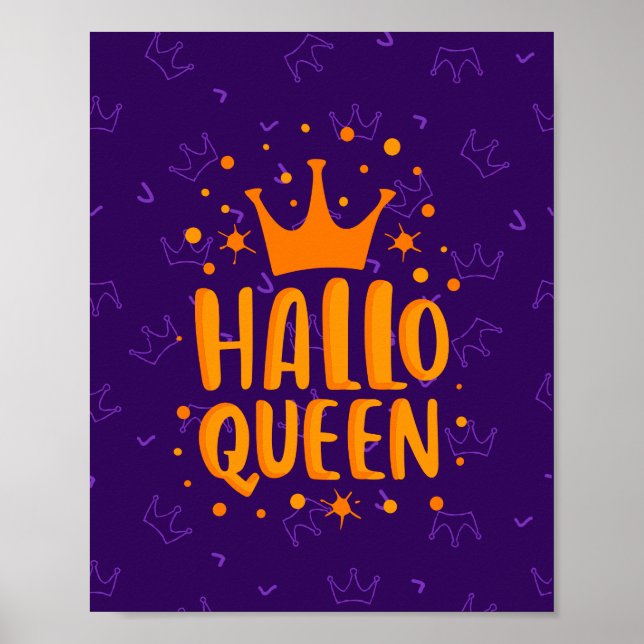 Halloween Queen, Halloqueen, Retro Halloween Art Poster (Front)