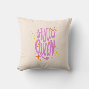 Halloween Queen, Halloqueen, Retro Halloween Art Throw Pillow