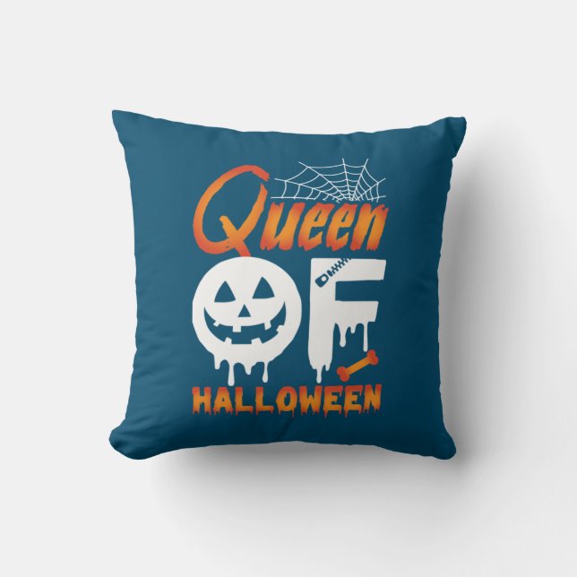 Halloween Queen Of Halloween Throw Pillow (Front)