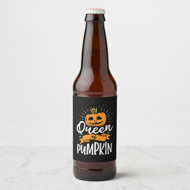Halloween Queen Of Pumpkin Beer Bottle Label (Front)