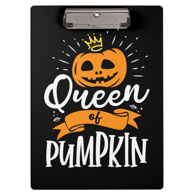 Halloween Queen Of Pumpkin Clipboard (Front)