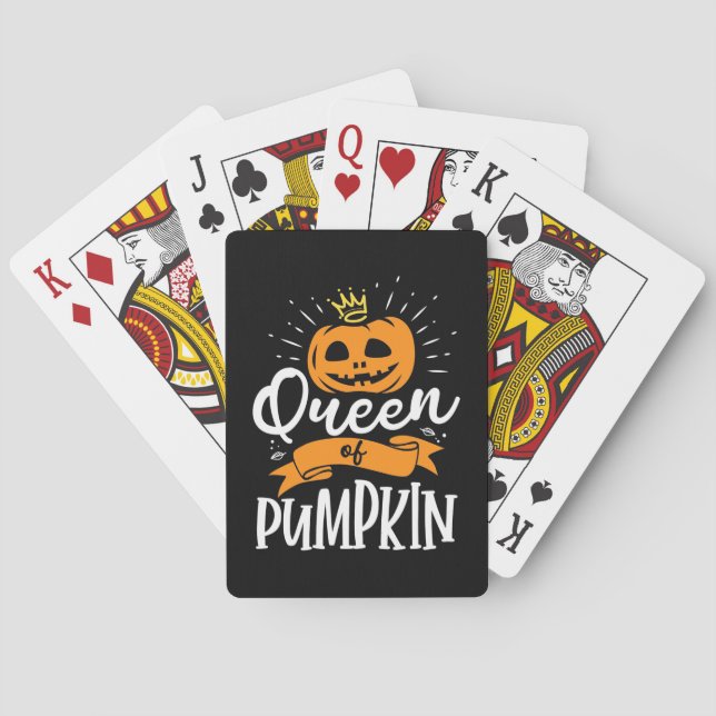 Halloween Queen Of Pumpkin Playing Cards (Back)