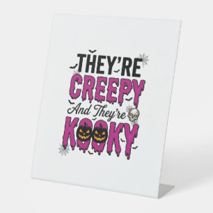 Halloween Quote Creepy Kooky Spooky Vintage_1 Pedestal Sign