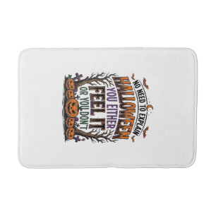 Halloween Quote Shirt Vintage Pumpkin Bat Tree Des Bath Mat