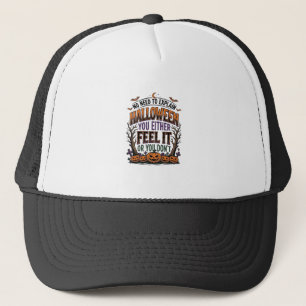 Halloween Quote Shirt Vintage Pumpkin Bat Tree Des Trucker Hat