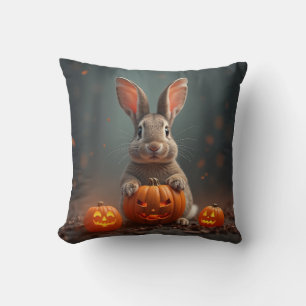 Halloween Rabbit Throw Pillow