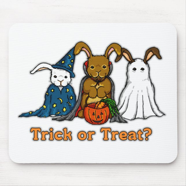 Halloween Rabbits Trick or Treating Mouse Pad (Front)