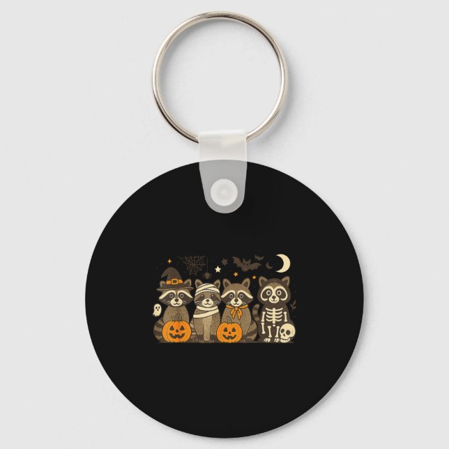 Halloween Raccoon Costumes Ghost Witch Mummy Men W Keychain (Front)