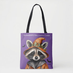 Halloween Raccoon Custom Tote Bag