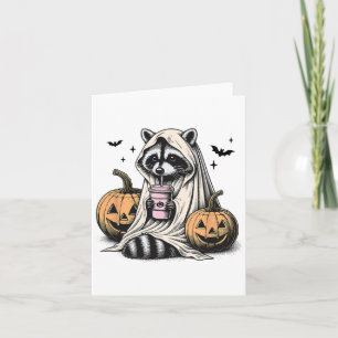 Halloween Raccoon Ghost Card