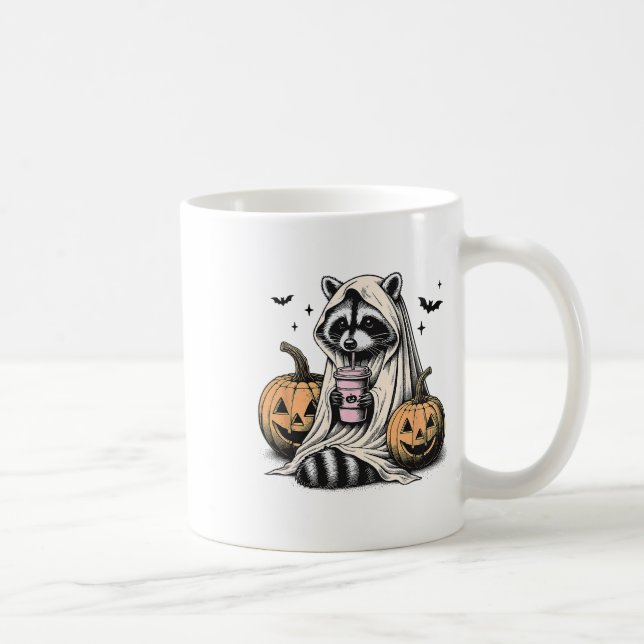 Halloween Raccoon Ghost  Coffee Mug (Right)