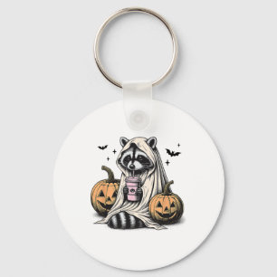 Halloween Raccoon Ghost Keychain
