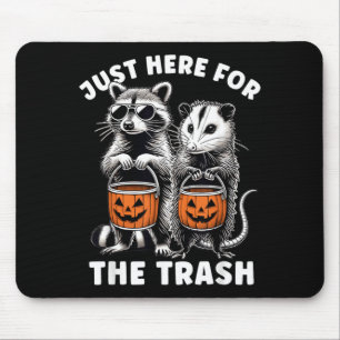 Halloween Raccoon Possum Here for The Trash Mouse Pad
