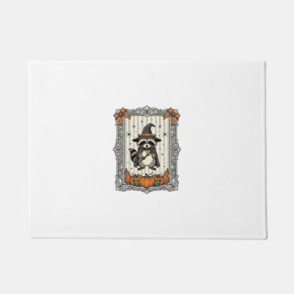 Halloween Raccoon Witch Pumpkin Vintage Cute_1 Doormat