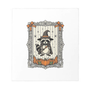 Halloween Raccoon Witch Pumpkin Vintage Cute_1 Notepad