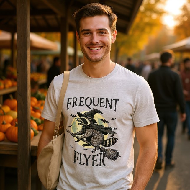 Halloween Raccoon Wizard Funny Modern Tri-Blend Shirt (Creator Uploaded)