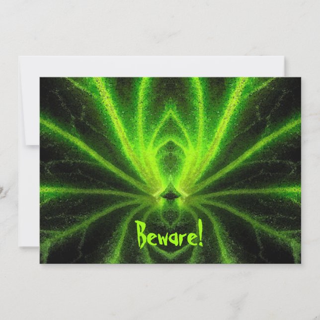 Halloween Radioactive Spider Invitation (Front)