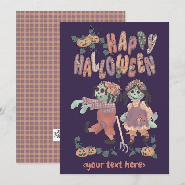 Halloween Rag Doll Zombies (3) - Greeting Card (Front/Back)