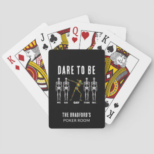 Halloween Rainbow Skeleton Dab Games Room Custom Playing Cards