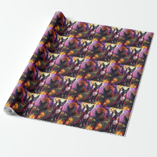 Halloween Rat Terrier Vampire Pumpkins Scary  Wrapping Paper
