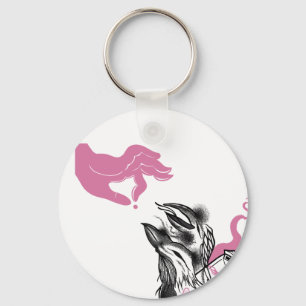 Halloween Raven Circle Keychain Potion Bottle