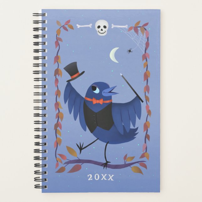 Halloween Raven Crow Moon Magic Planner (Front)