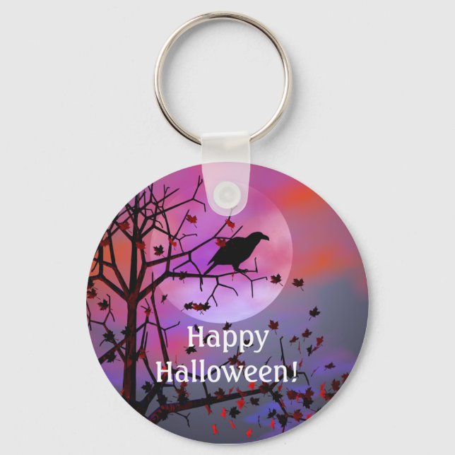 Halloween Raven Night Keychain (Front)