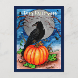 Halloween Raven Postcard