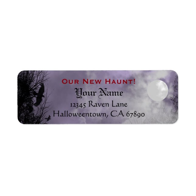Halloween Raven Purple Sky Custom New Address (Front)