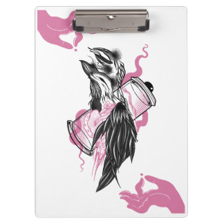 Halloween Raven with Lotus Hands Art Spiral Notebo Clipboard