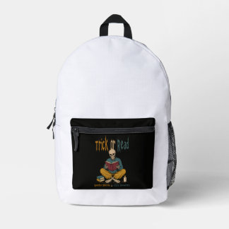 Halloween Reading Book Lover Printed Backpack