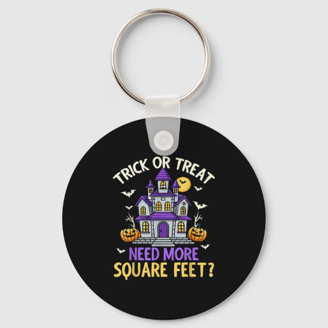 Halloween Real Estate Agent Broker Funny Realtor M Keychain (Front)