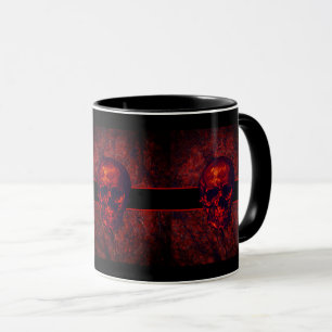 Halloween Red and Black Skull Mug