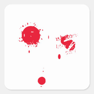 Halloween red blood bloody scary spooky favours square sticker